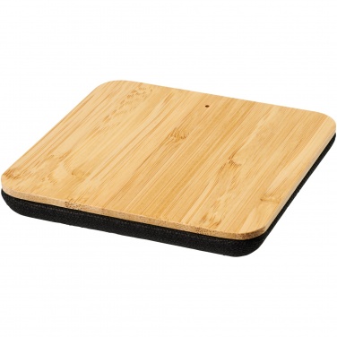 Logotrade corporate gift image of: Leaf 5W bamboo and fabric wireless charging pad