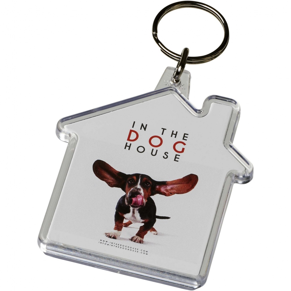 Logo trade promotional items image of: Combo house-shaped keychain