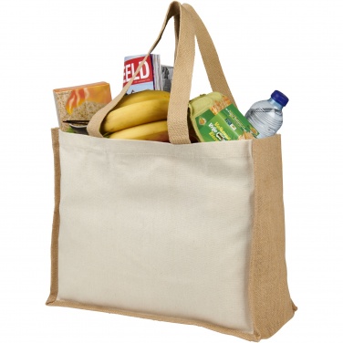 Logo trade promotional gift photo of: Varai 320 g/m² canvas and jute shopping tote bag 23L