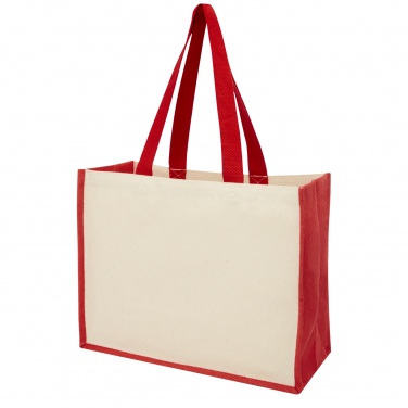 Logo trade promotional giveaways image of: Varai 320 g/m² canvas and jute shopping tote bag 23L