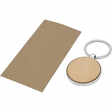 Logo trade promotional giveaways image of: Moreno beech wood round keychain