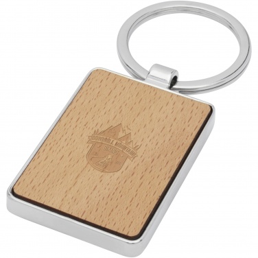 Logo trade promotional product photo of: Mauro beech wood rectangular keychain