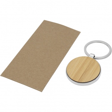 Logo trade business gifts image of: Nino bamboo round keychain