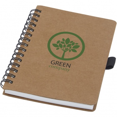 Logotrade promotional giveaway image of: Cobble A6 wire-o recycled cardboard notebook with stone paper