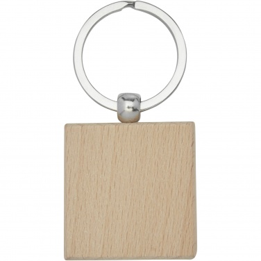 Logo trade promotional giveaway photo of: Gioia beech wood squared keychain