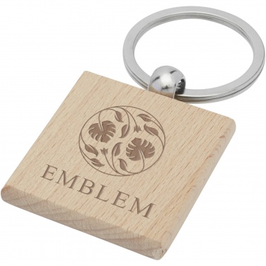 Logo trade promotional giveaway photo of: Gioia beech wood squared keychain