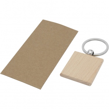 Logo trade business gift photo of: Gioia beech wood squared keychain