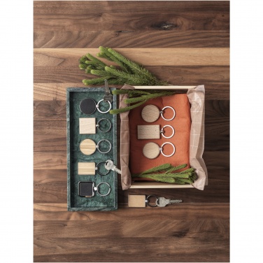 Logotrade advertising product image of: Gian beech wood rectangular keychain