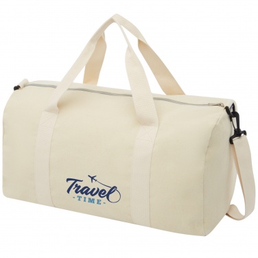 Logotrade promotional item image of: Pheebs 450 g/m² recycled cotton and polyester duffel bag 24L
