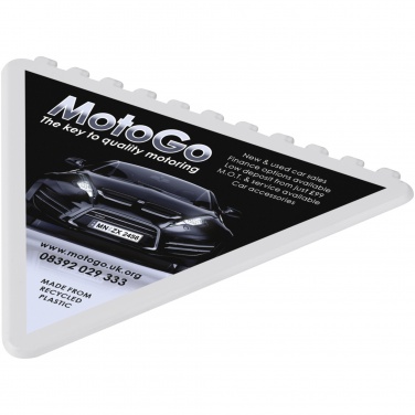 Logo trade business gifts image of: Frosty triangular recycled plastic ice scraper