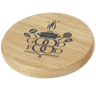 Logo trade promotional merchandise picture of: Scoll wooden coaster with bottle opener