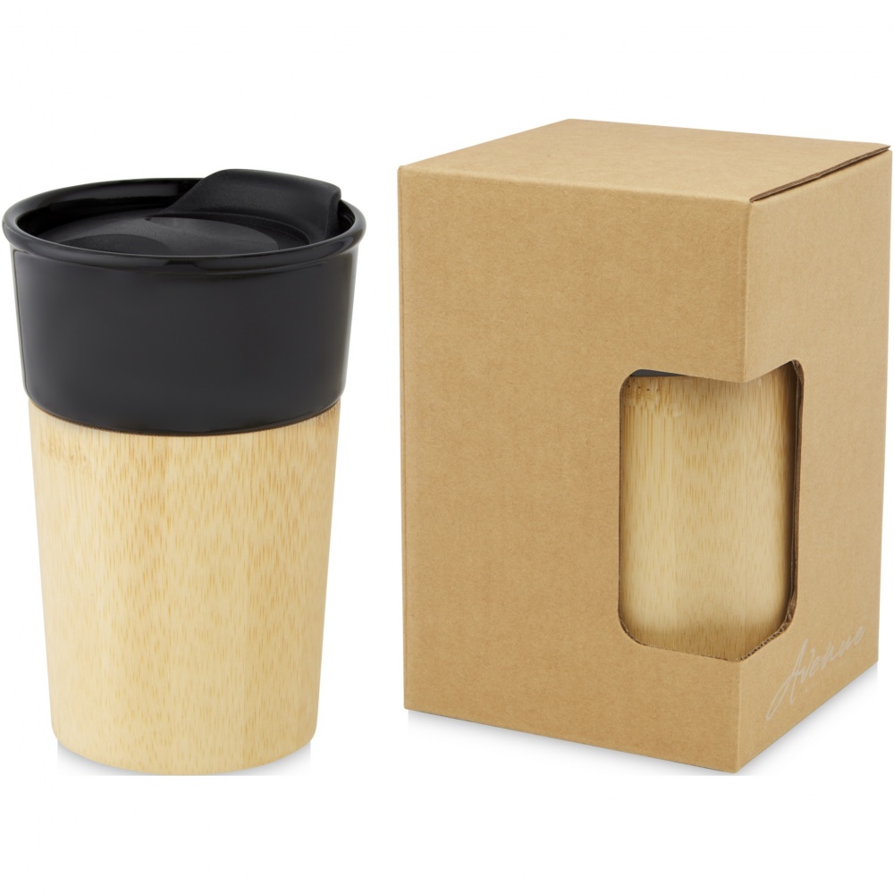 Logotrade promotional merchandise picture of: Pereira 320 ml porcelain mug with bamboo outer wall