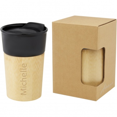 Logotrade promotional item picture of: Pereira 320 ml porcelain mug with bamboo outer wall