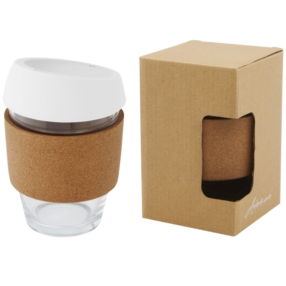 Logo trade promotional gifts image of: Lidan 360 ml borosilicate glass tumbler with silicone lid