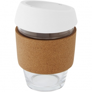Logotrade promotional products photo of: Lidan 360 ml borosilicate glass tumbler with silicone lid