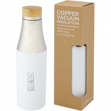 Logotrade advertising products photo of: Hulan 540 ml copper vacuum insulated stainless steel bottle with bamboo lid