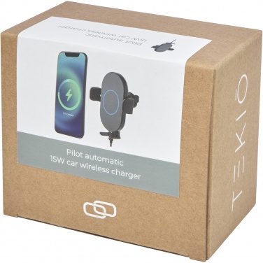 Logo trade promotional giveaways picture of: Pilot 15W wireless automatic car charger 