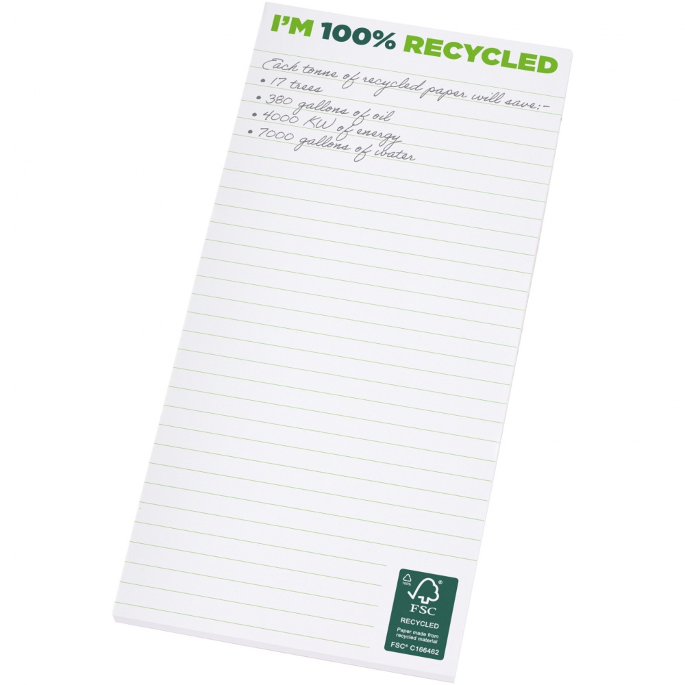 Logo trade business gift photo of: Desk-Mate® 1/3 A4 recycled notepad