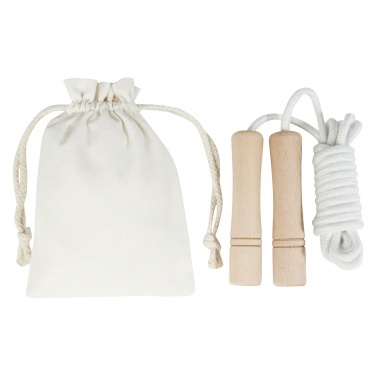 Logo trade business gift photo of: Denise wooden skipping rope in cotton pouch