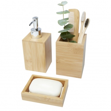 Logotrade promotional product picture of: Hedon 3-piece bamboo bathroom set