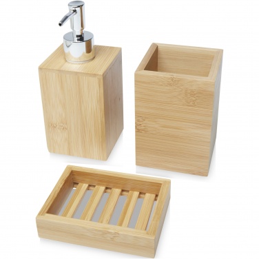 Logo trade promotional items image of: Hedon 3-piece bamboo bathroom set