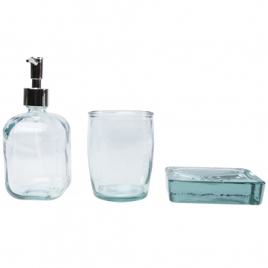 Logo trade promotional gifts picture of: Jabony 3-piece recycled glass bathroom set