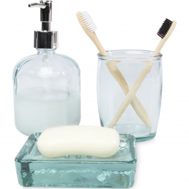 Logo trade promotional items image of: Jabony 3-piece recycled glass bathroom set