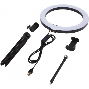 Logo trade promotional gifts image of: Studio ring light for selfies and vlogging with phone holder and tripod