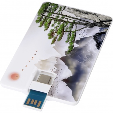 Logotrade promotional merchandise image of: Duo slim 32GB USB drive with Type-C and USB-A 3.0