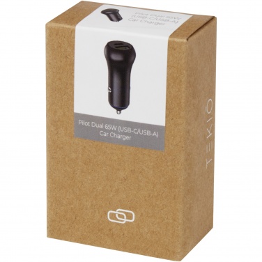Logo trade promotional merchandise picture of: Pilot dual 55W USB-C/USB-A car charger