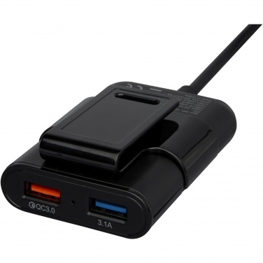 Logo trade promotional giveaways image of: Pilot dual car charger with QC 3.0 dual back seat extended charger