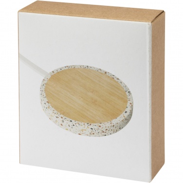 Logotrade promotional item image of: Terrazzo 10W wireless bamboo charging pad