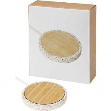 Logotrade promotional merchandise image of: Terrazzo 10W wireless bamboo charging pad
