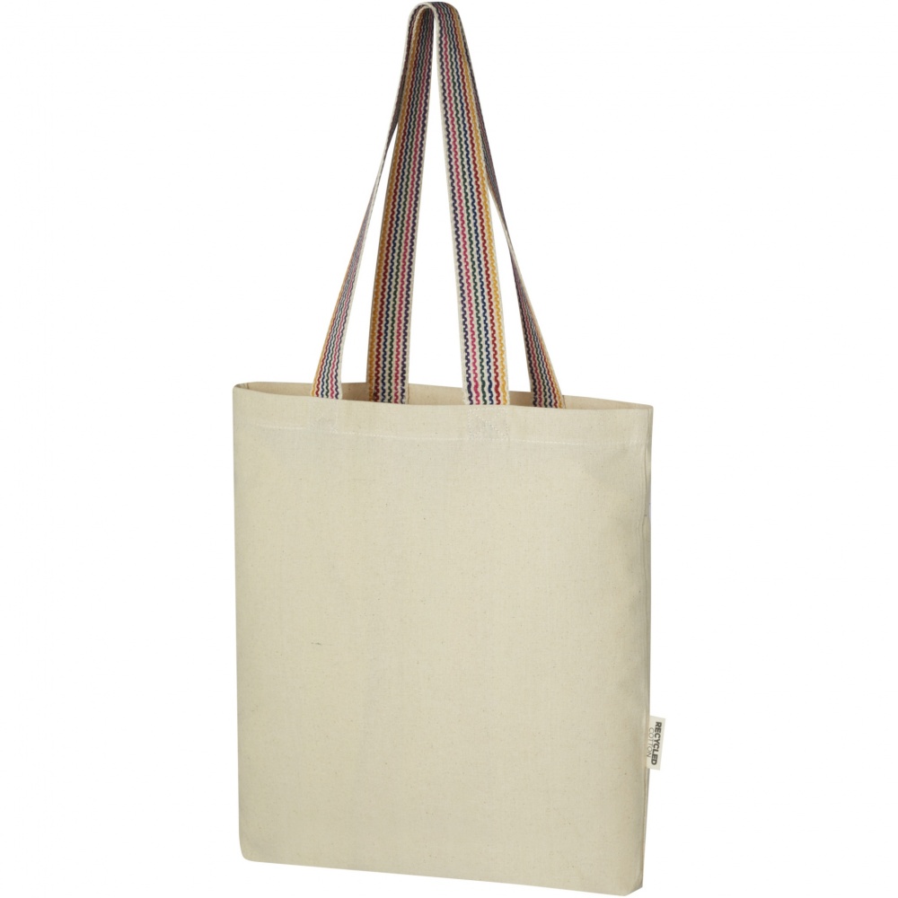 Logo trade promotional giveaways image of: Rainbow 180 g/m² recycled cotton tote bag 5L
