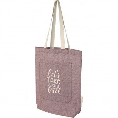 Logotrade promotional product image of: Pheebs 150 g/m² recycled cotton tote bag with front pocket 9L