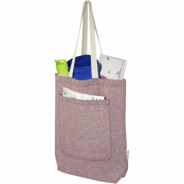 Logotrade promotional giveaway picture of: Pheebs 150 g/m² recycled cotton tote bag with front pocket 9L