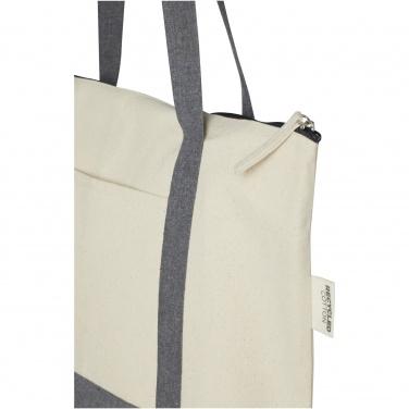 Logotrade promotional item picture of: Repose 320 g/m² recycled cotton zippered tote bag 10L