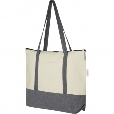 Logotrade promotional item picture of: Repose 320 g/m² recycled cotton zippered tote bag 10L