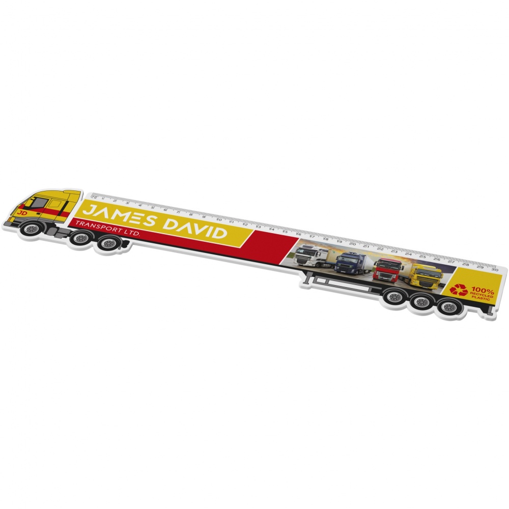 Logo trade promotional items picture of: Tait 30cm lorry-shaped recycled plastic ruler