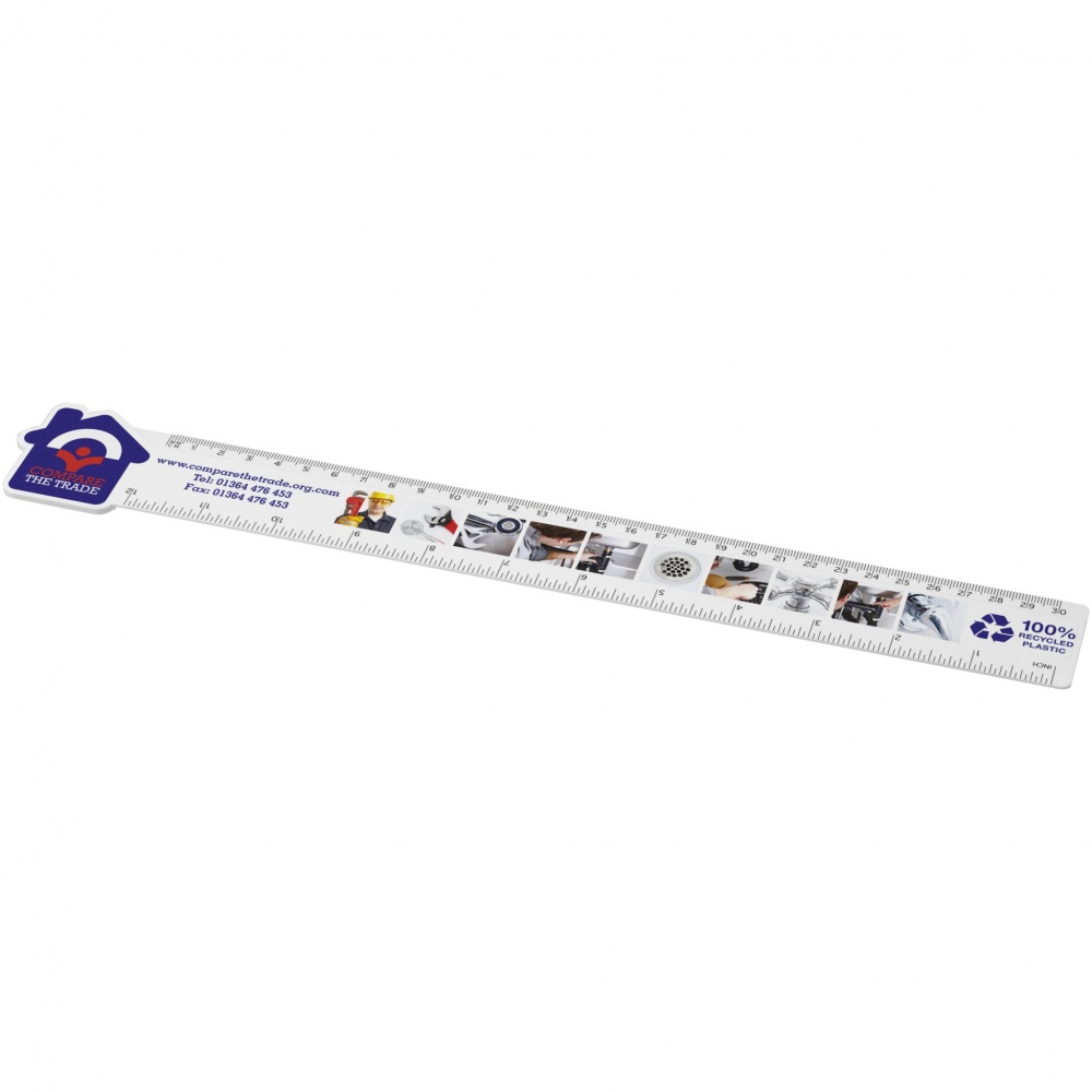 Logotrade promotional giveaway picture of: Tait 30cm house-shaped recycled plastic ruler