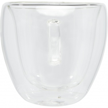Logo trade advertising products image of: Manti 2-piece 100 ml double-wall glass cup with bamboo coaster 