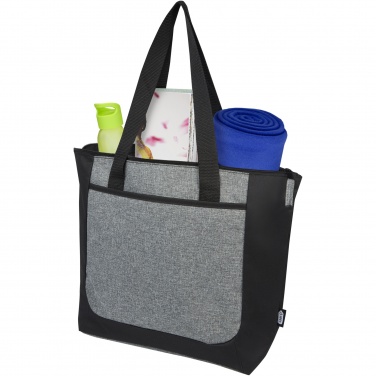 Logo trade corporate gift photo of: Reclaim GRS recycled two-tone zippered tote bag 15L