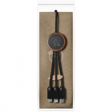 Logotrade promotional gifts photo of: SCX.design C36 3-in-1 rPET light-up logo extended charging cable with round bamboo casing