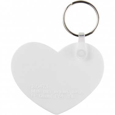 Logo trade business gifts image of: Tait heart-shaped recycled keychain