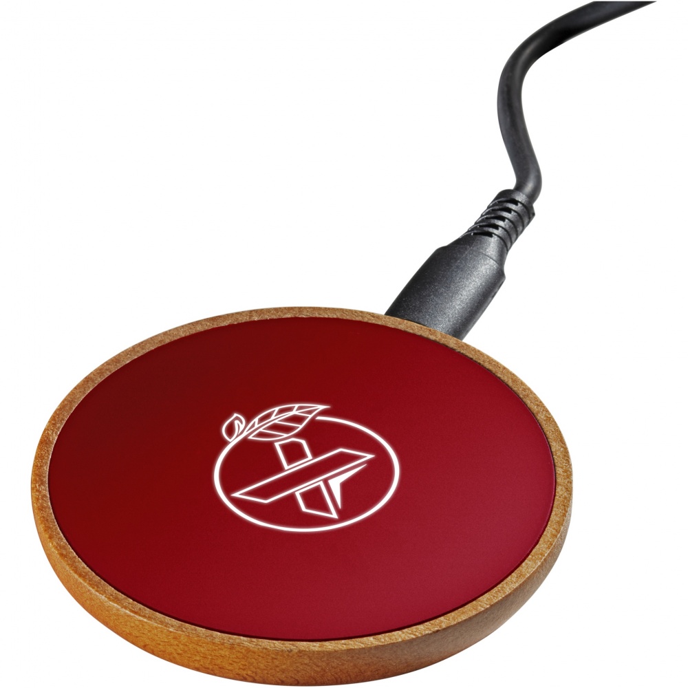 Logo trade promotional merchandise photo of: SCX.design W13 10W wooden wireless charging station