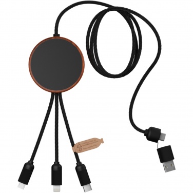 Logo trade advertising products image of: SCX.design C40 5-in-1 rPET light-up logo charging cable and 10W charging pad