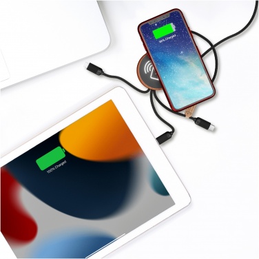 Logotrade promotional merchandise picture of: SCX.design C40 5-in-1 rPET light-up logo charging cable and 10W charging pad
