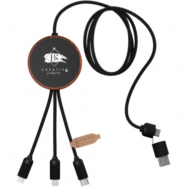 Logo trade promotional gifts image of: SCX.design C40 5-in-1 rPET light-up logo charging cable and 10W charging pad
