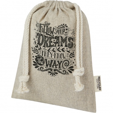 Logo trade promotional merchandise picture of: Pheebs 150 g/m² GRS recycled cotton gift bag small 0.5L
