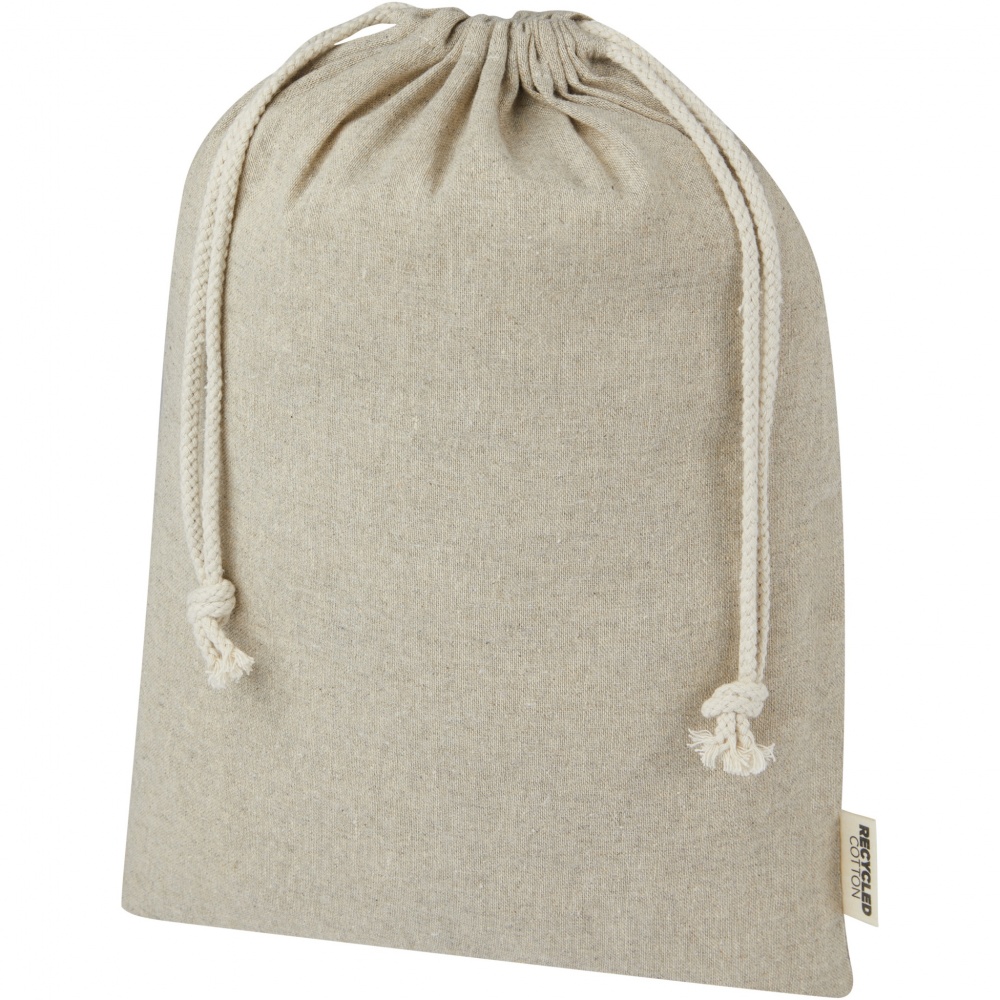 Logo trade promotional gifts image of: Pheebs 150 g/m² GRS recycled cotton gift bag large 4L